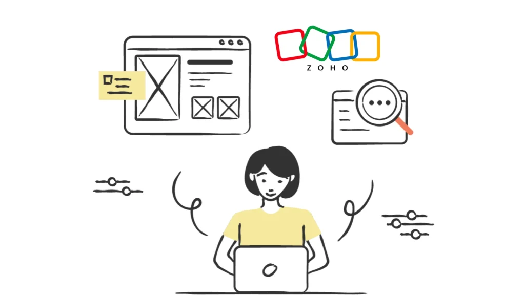 Overwhelmed business owner multitasking with emails invoices and paperwork