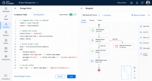Zoho Deluge scripting and Blueprint automation workflow