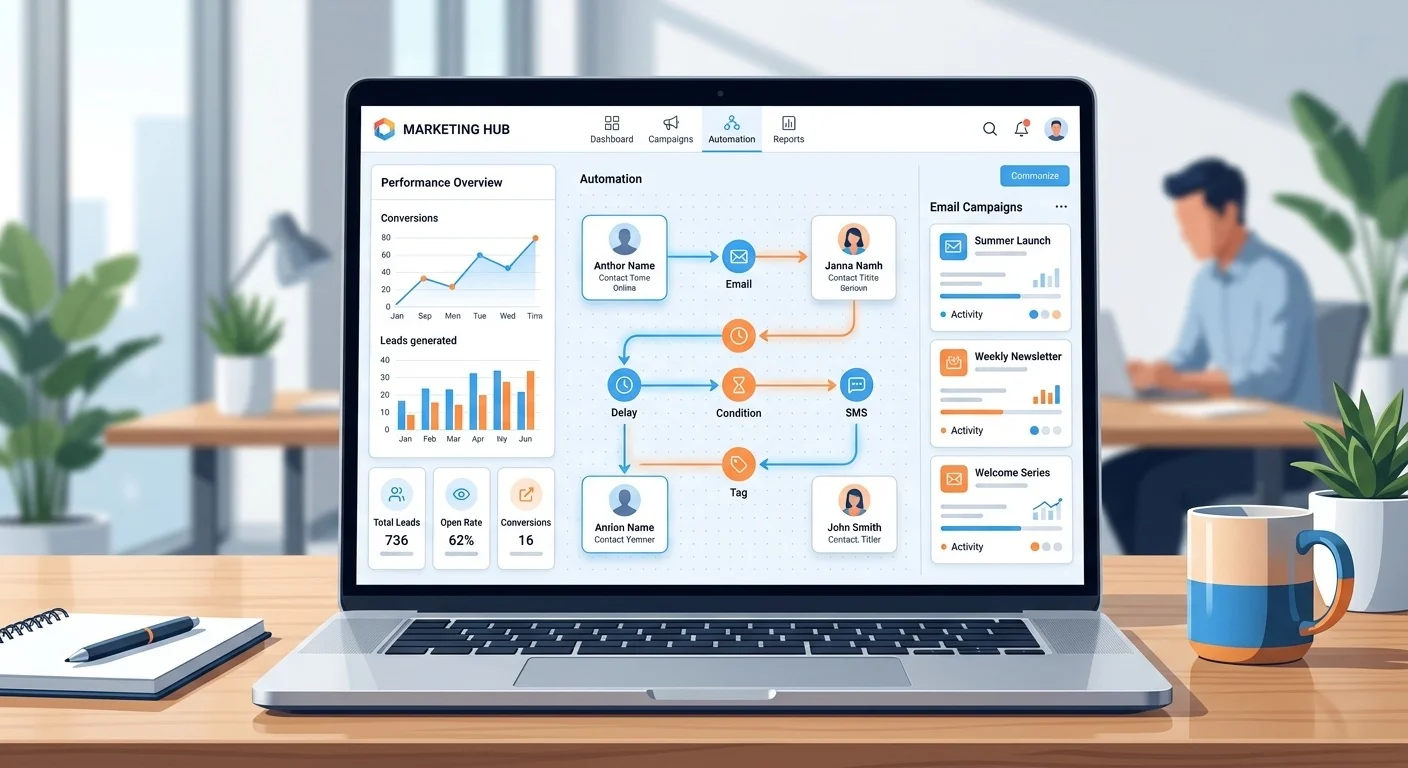 "Best marketing automation platform for your business — Zoho Marketing Automation dashboard overview"